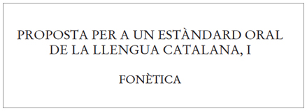 Proposta per a un estàndard oral